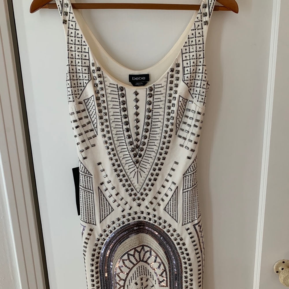 Bebe Sequin Cream Dress. Never worn.